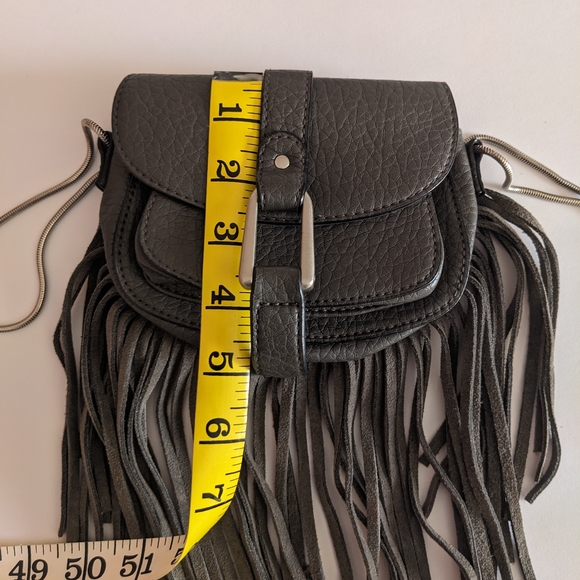 Fringe Mini Bag - Grey -Crossbody. - Picture 4 of 11